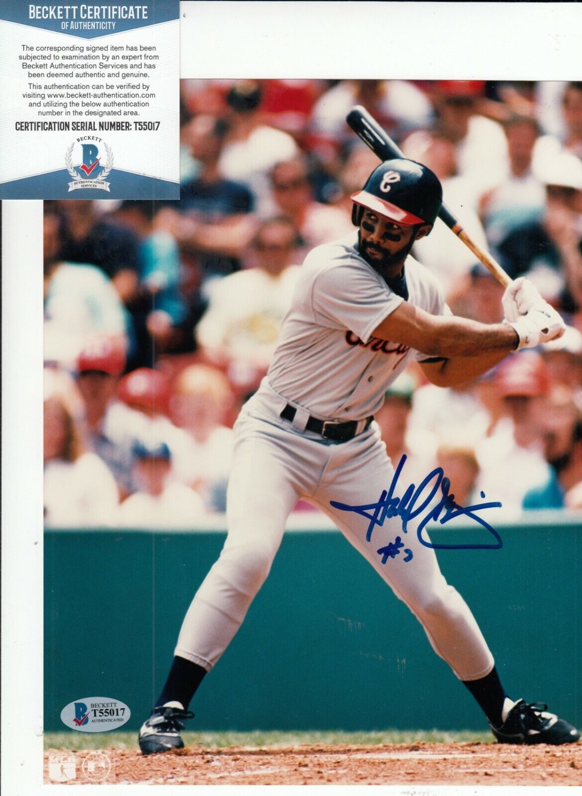 HAROLD BAINES signed (CHICAGO WHITE SOX) baseball 8X10 Photo Poster painting BECKETT BAS T55017