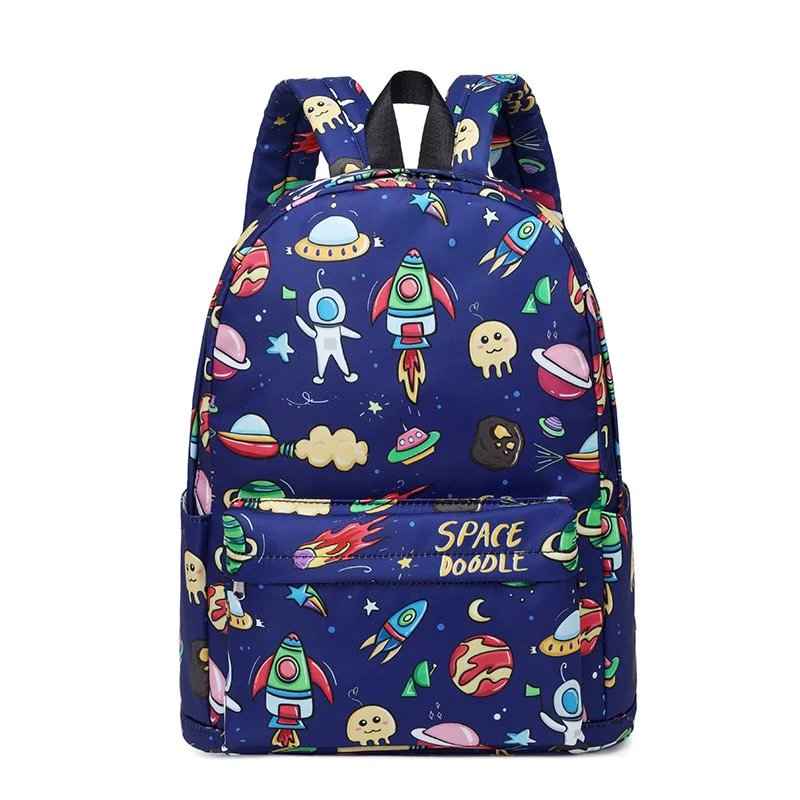 Cartoon Space Astronaut School Backpack Book Bags Lightweight Casual Travel Backpack 16 inch for Boys