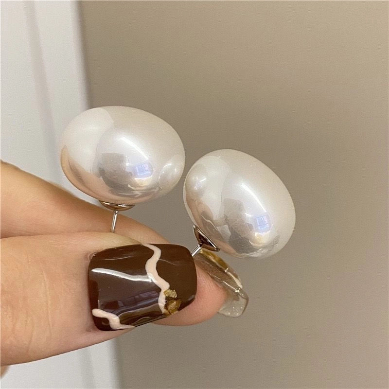 1 Pair IG Style Minimalist U Shape Geometric Flower Inlay Imitation Pearl Artificial Pearls Rhinestones Drop Earrings Ear Studs