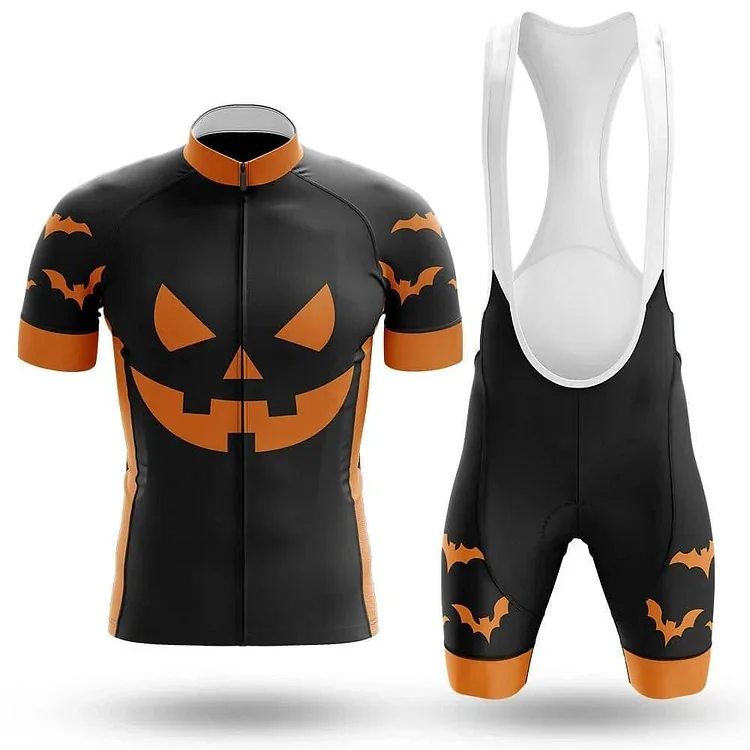 Halloween PUMPKIN FACE Men's Short Sleeve Cycling Kit