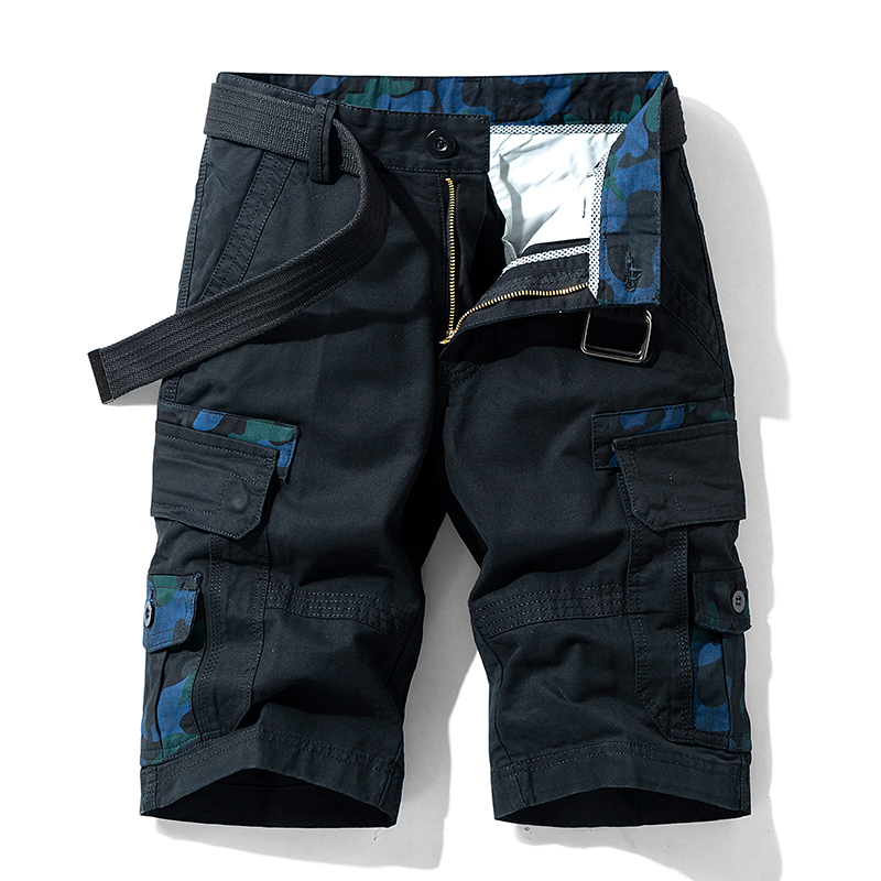 Fashion Men's Camo Cargo Shorts Male Brand Cotton Multi-pocket Bermudas Shorts