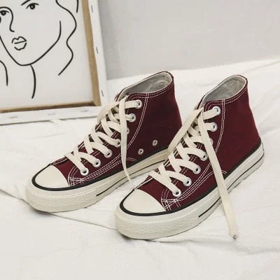Women Canvas Shoes Women Fashion Summer Casual Sneakers Student Casual Shoes High Top Woman Vulcanize Shoes 2020 Spring Autumn