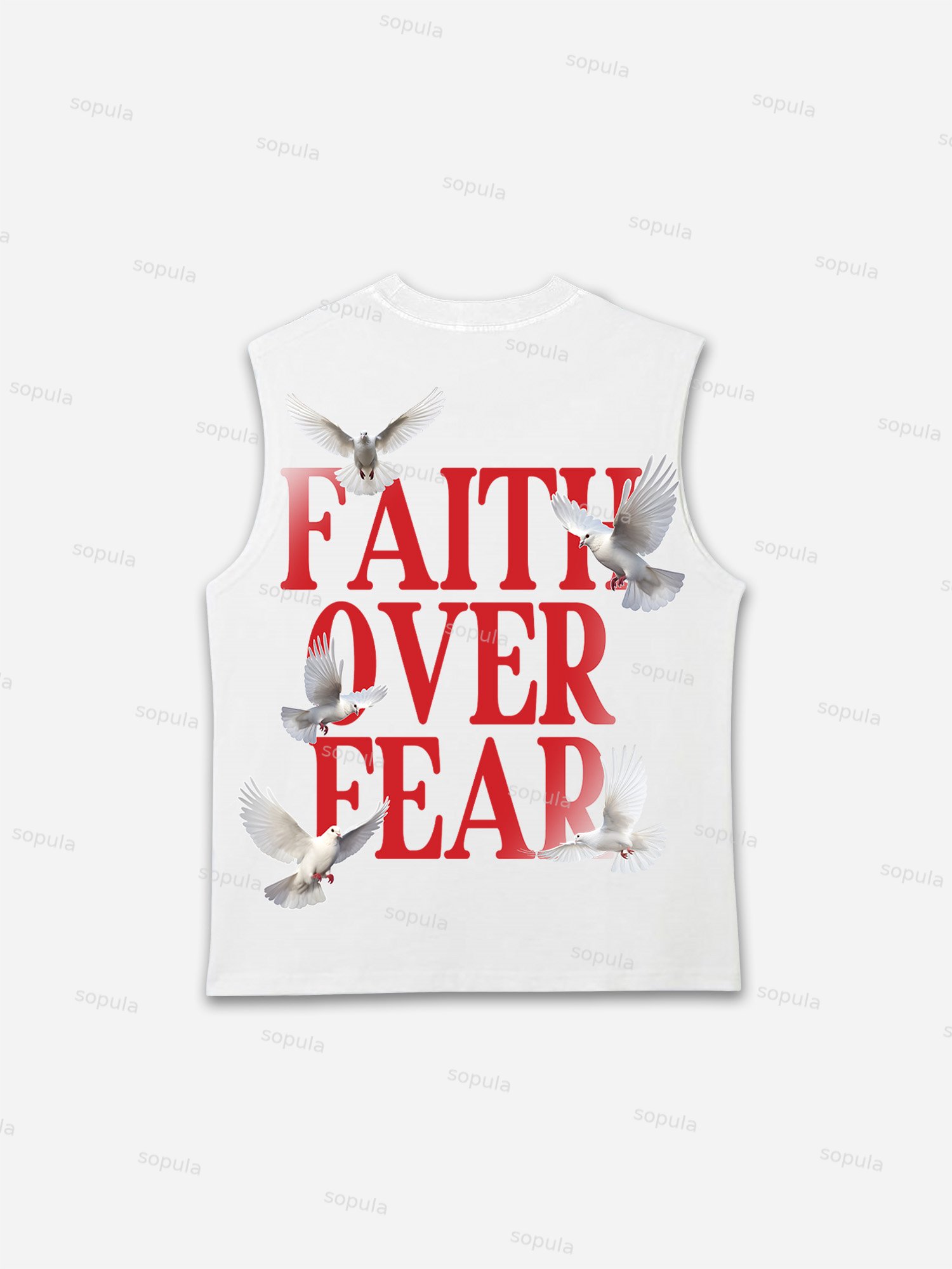 Faith Over Fear Print Tank Top - Sopula｜Premium Graphic Tees & Graphic Clothing
