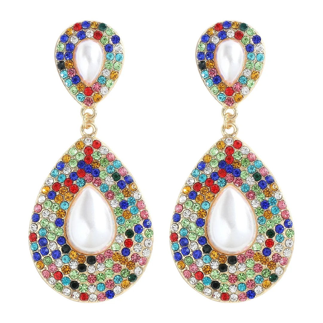 Dvacaman New Designs Crystal Square Drop Earrings for Women 2019 Fashion Rhinestone Statement Earrings Dangle Wedding Jewelry