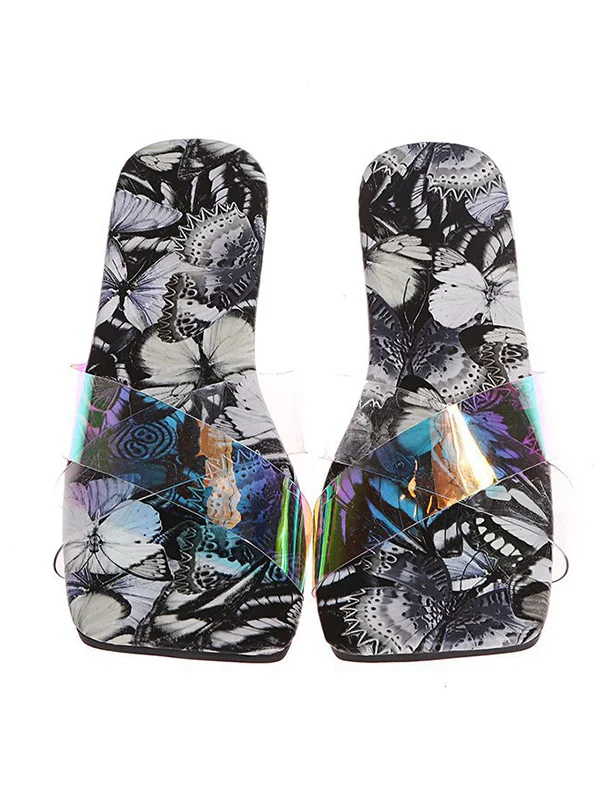 Fashion Floral Sunmmer Flat One-Line Beach Shoes