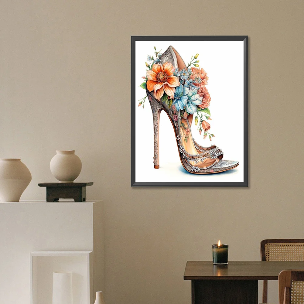 Diamond Painting - Full Round Drill - Flower High Heels(Canvas|30*40cm)