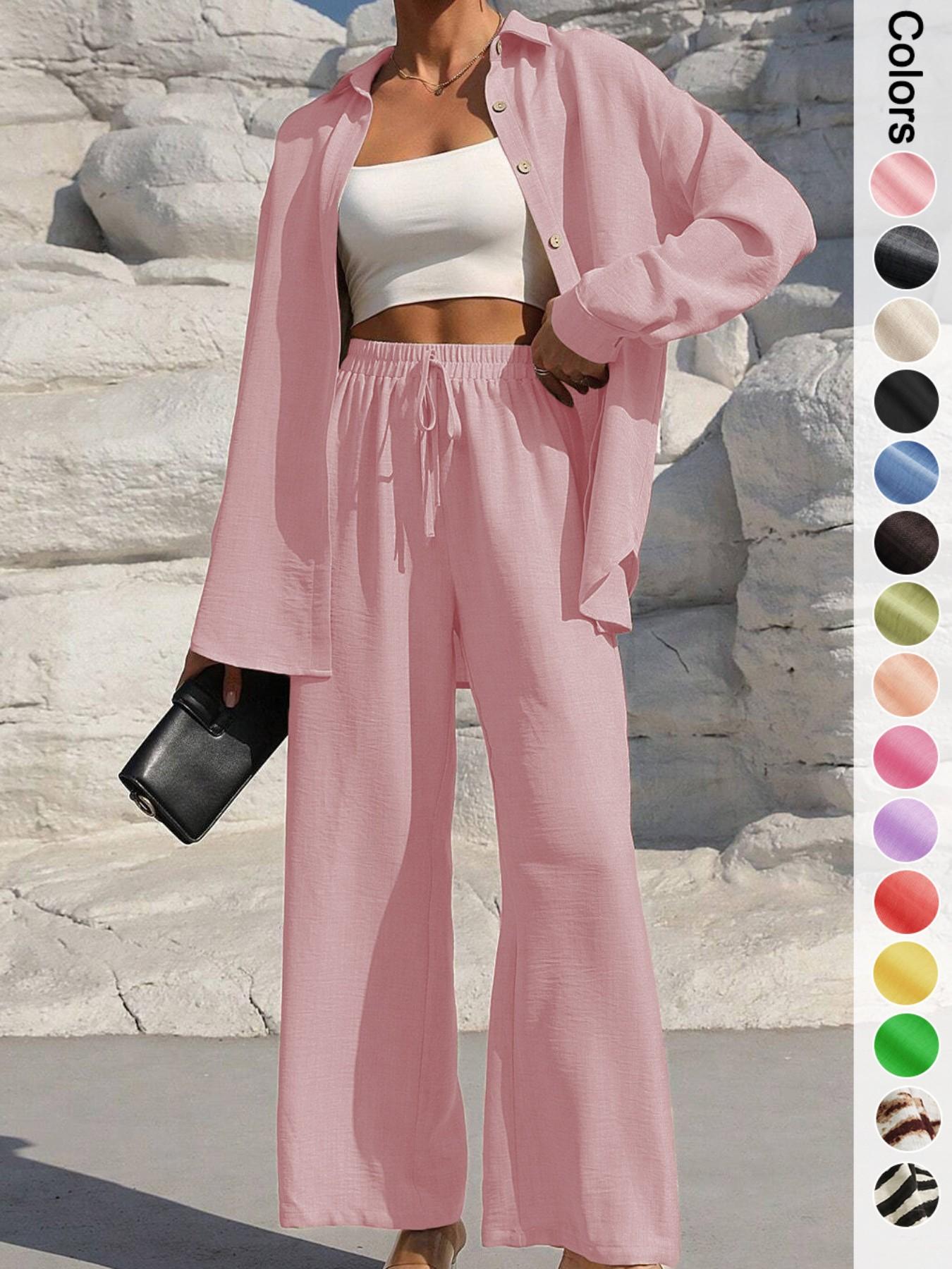 Women's Casual Sporty Shirt and Pants Set, Loose-Fit Zebra Stripe Two-Piece Suits, Ideal for Home Relaxation and Vacation
