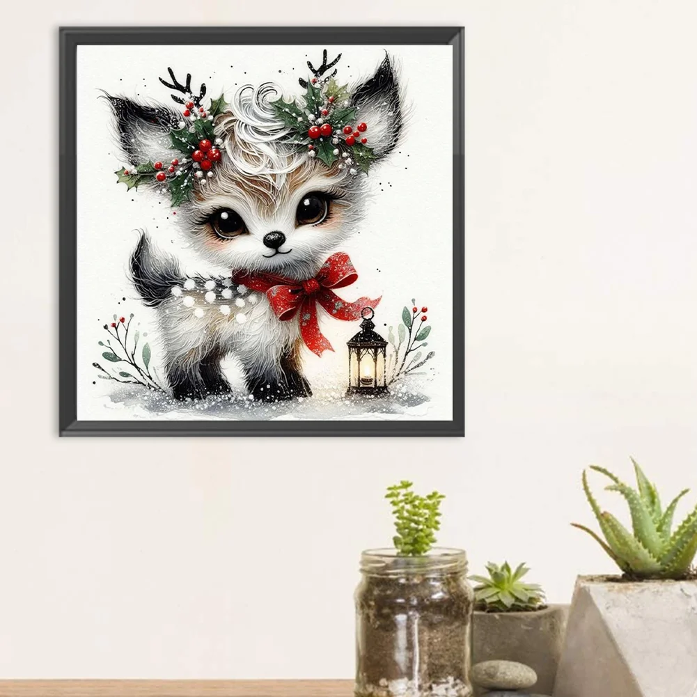 Diamond Painting - Full Round Drill - Winter Deer(Canvas|30*30cm)