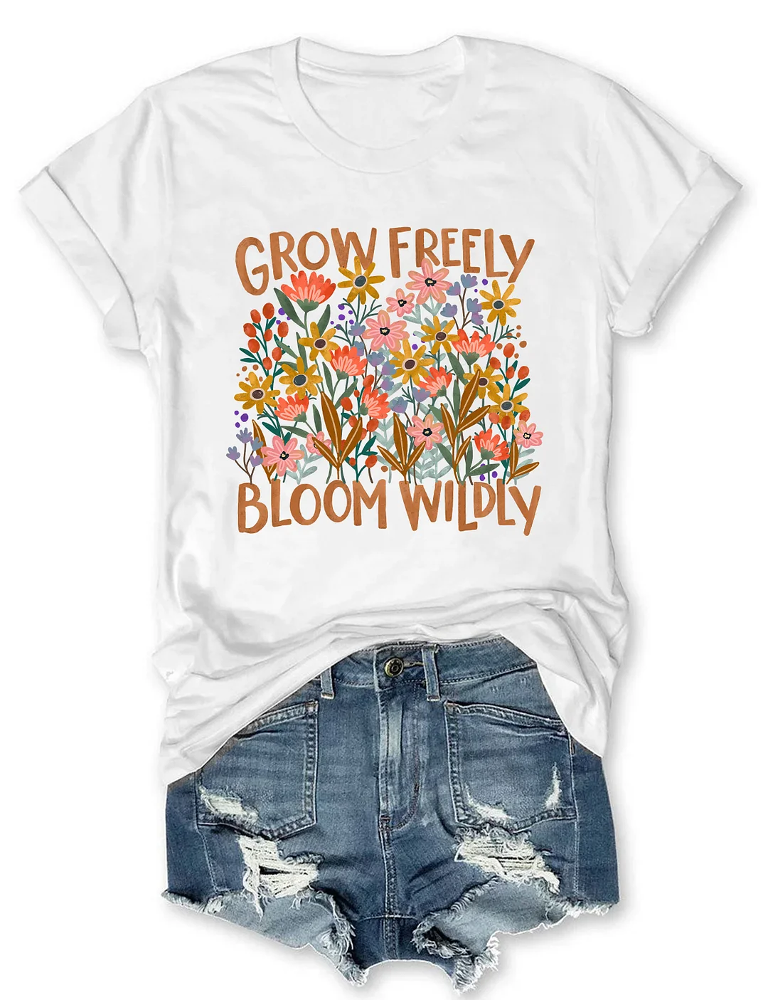 Grow Freely Boho Floral T-shirt