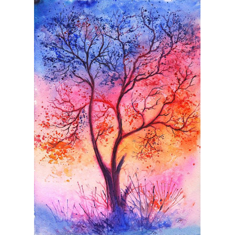 

30*40CM - Round Drill Diamond Painting - Maple Tree, 501 Original