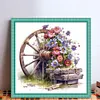 Flowers Wheels-11CT Stamped Cross Stitch 40*40cm tapestrymarket