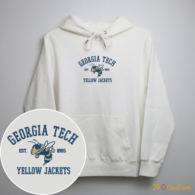 TOSCUSTOM™ NCAA Custom Georgia Tech Yellow Jackets Embroidered Hoodies