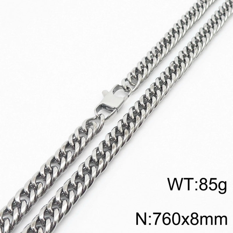 Hip-hop Retro Solid Color Titanium Steel Chain Men’s Necklace