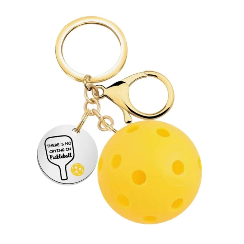 Minimalist Pickleball Stainless Steel Unisex Bag Pendant Keychain