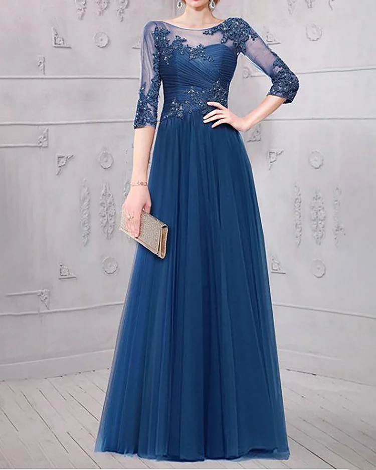Ladies Elegant Patchwork Design Versatile Dress