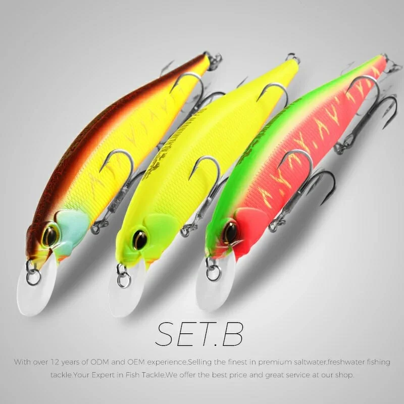 Xaperni 3pcs per set 12cm 18g SP jerkbaits hot model fishing lures hard bait minnow quality professional minnow depth1-1.8m