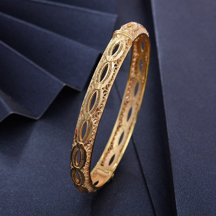 Dubai India Africa Gold Color Bangles For Women Gold lattice Bangles&amp;Bracelet  Girls