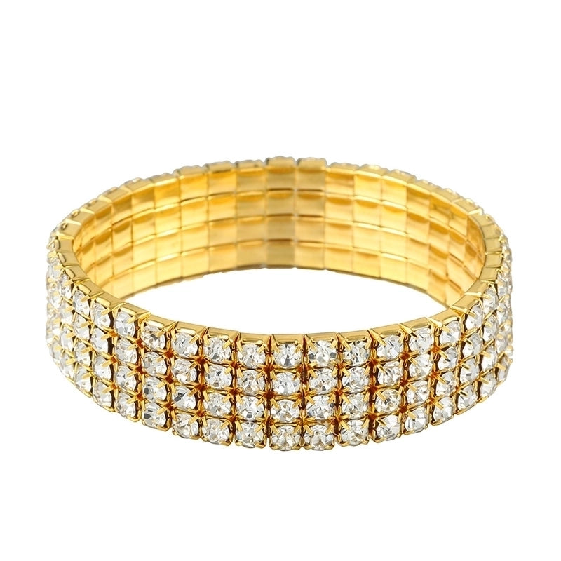 Minimalist Solid Color Copper Inlay Rhinestones Chakra Bracelet