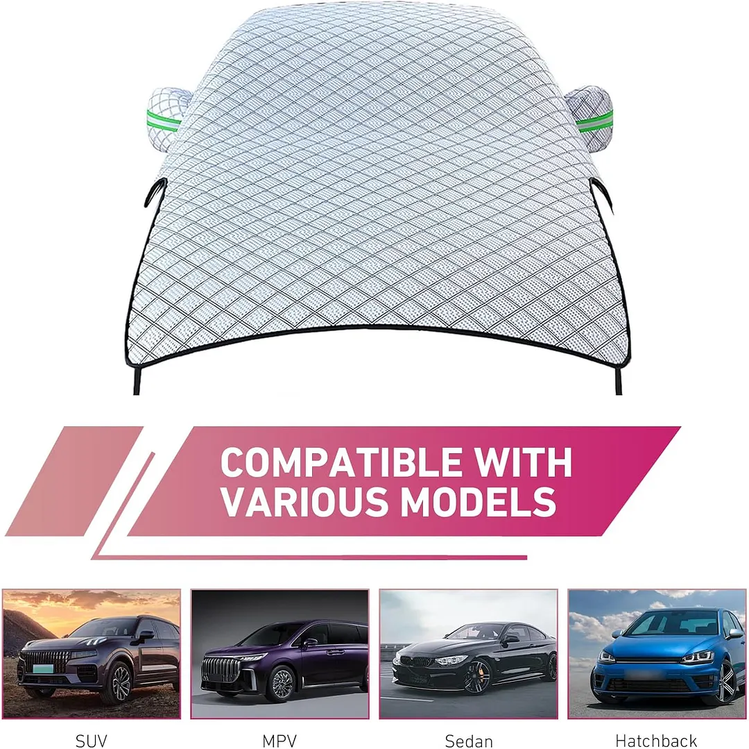 Car sunshade cover, windshield, hood, and front window all-season protection, waterproof, dustproof, and frost-proof car fabric.