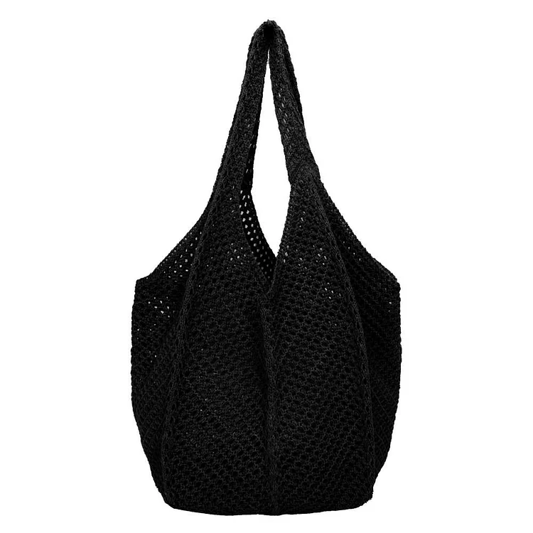 Women Crochet Tote Bag Fashion Knitted Bag Hollow Out Tote Bag for Summer Beach