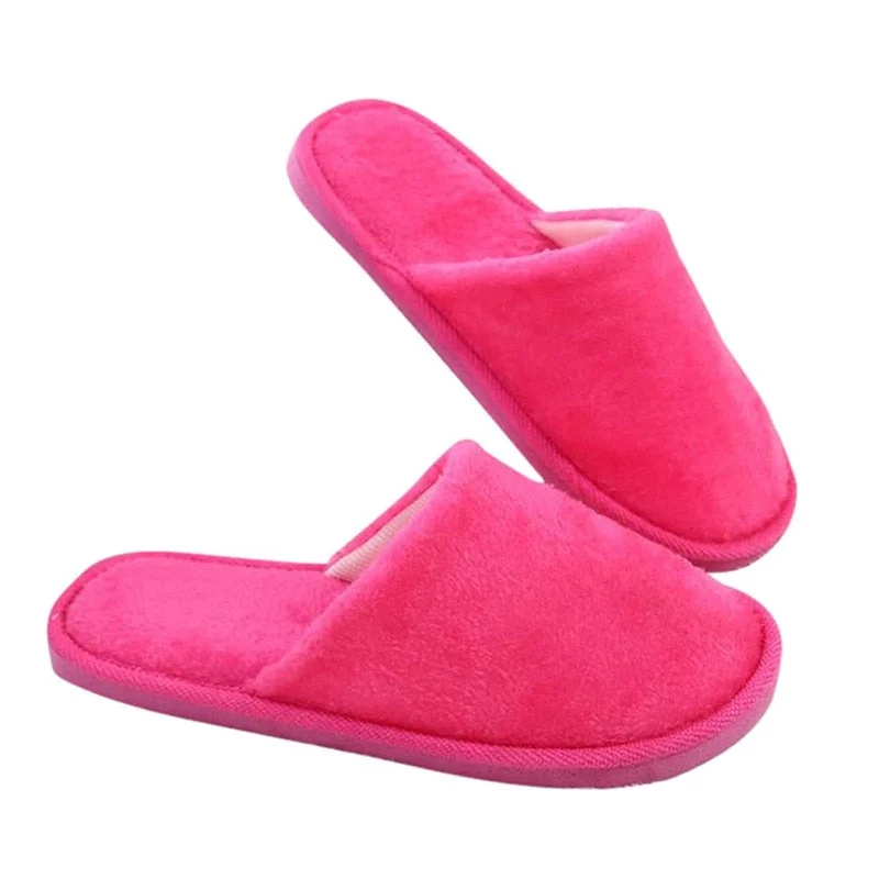 Faux Fur Home Slippers Unisex Indoor Floor Plush Cotton Shoes Cute Candy Colors Women Slippers With Soft Non-slip Bottom Shoes