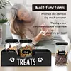 Wooden Pet Snack Storage Box with 3 Plastic Treat Jar Dog Food Storage Holder