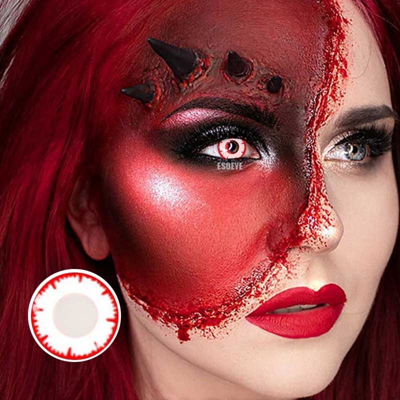 Red floret Halloween Contact Lenses Yearly