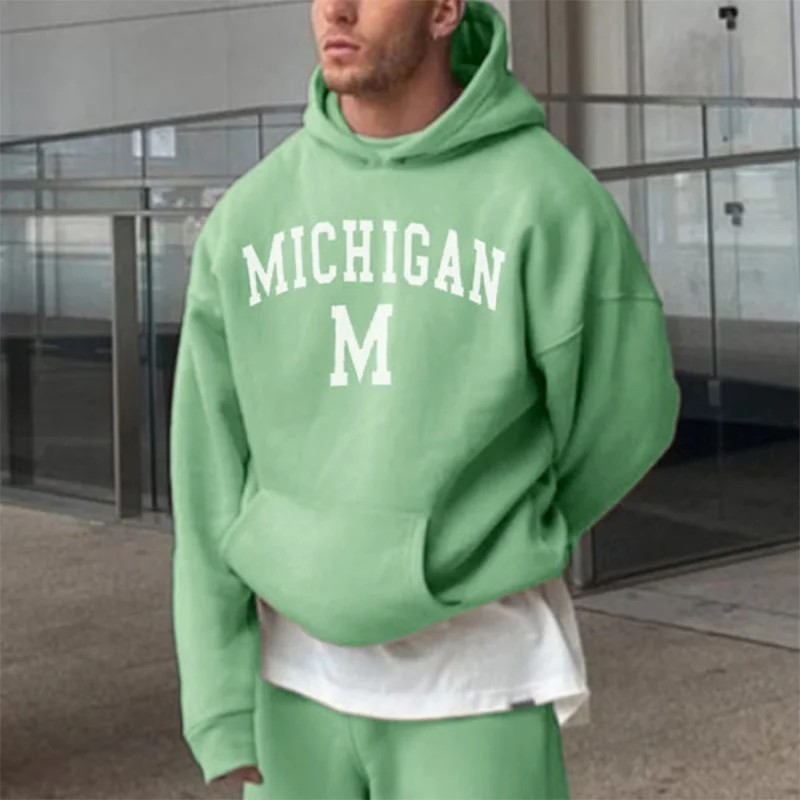 Retro Michigan Print Men’s Hoodie