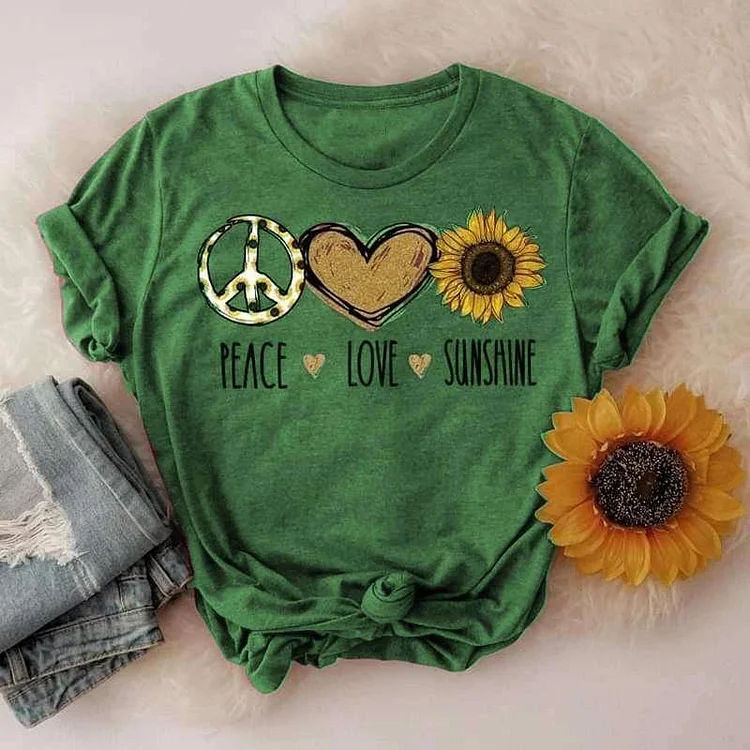 women peace love sunshine fashion summer t shirts p94497