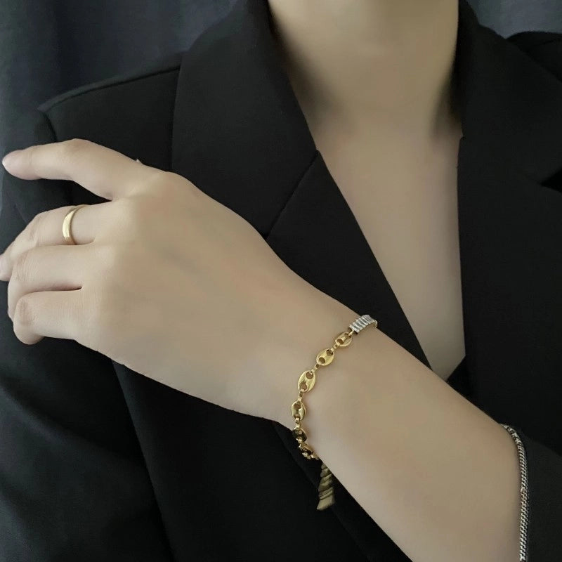 Basic Minimalist Classic Style Geometric Titanium Steel Bracelets In Bulk