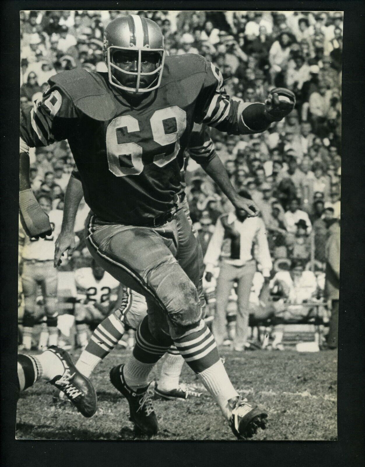 Woody Peoples in action 1970 Press Photo Poster painting San Francisco 49ers