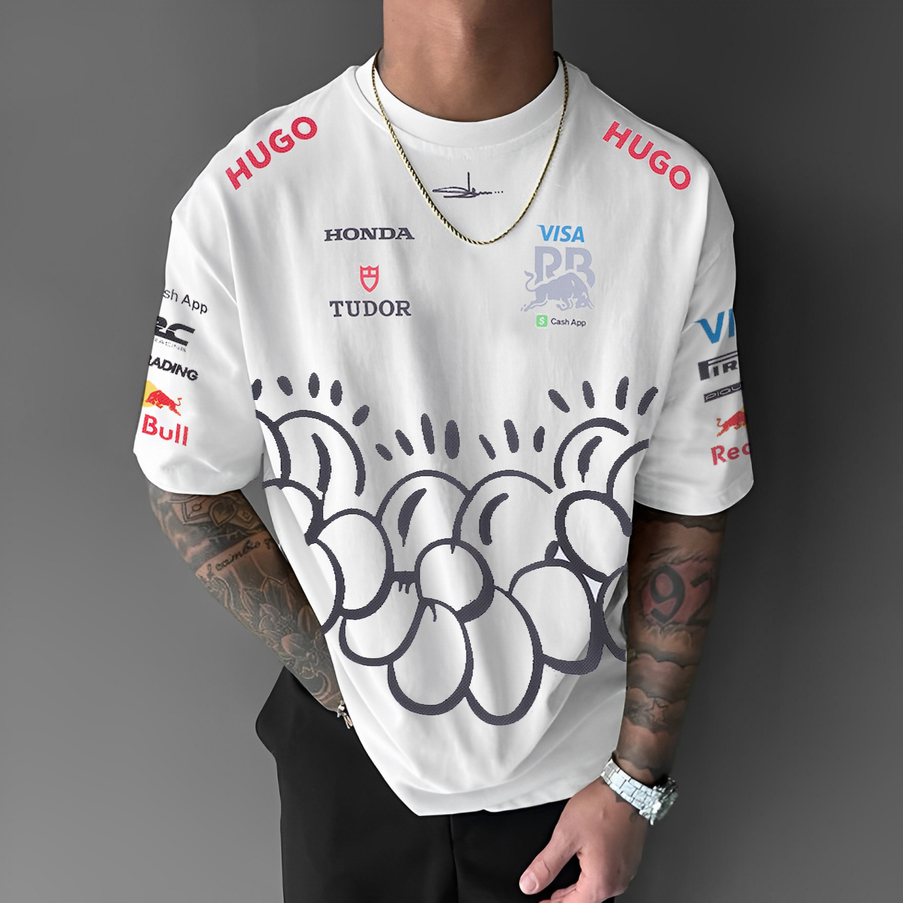 Men's Racing Inspired Graphic Casual T-shirt / TECHWEAR CLUB / Techwear