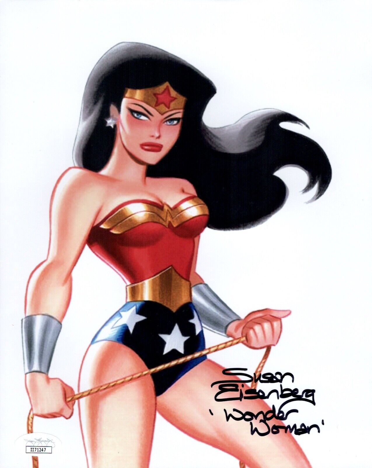 SUSAN EISENBERG Signed WONDER WOMAN Justice League 8x10 Photo Poster painting Autograph JSA COA