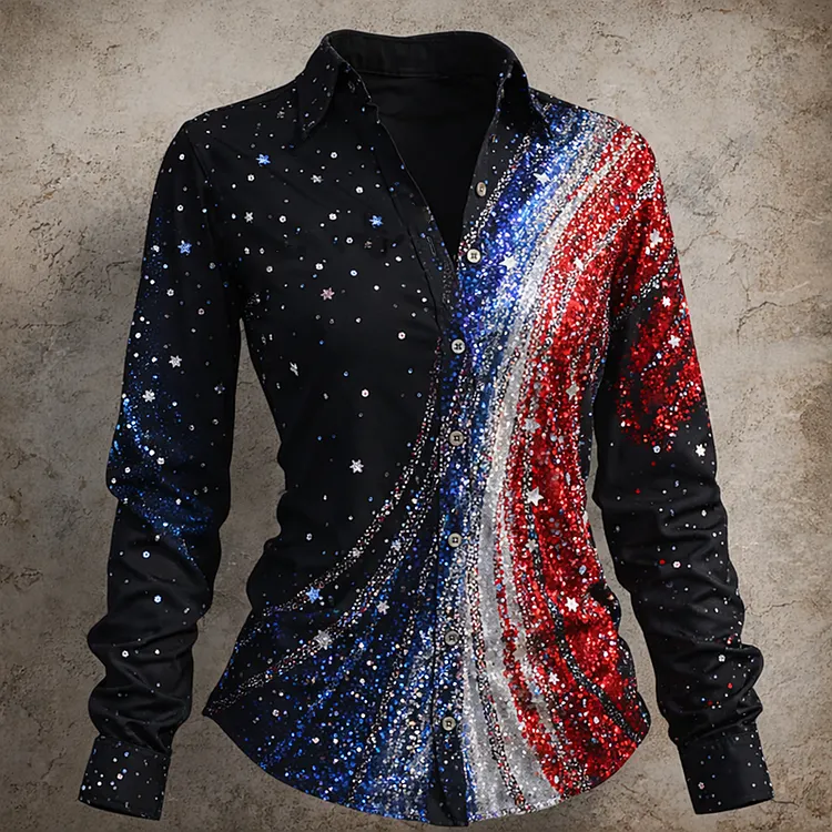 Women's US 250th Anniversary Print Casual Shirt