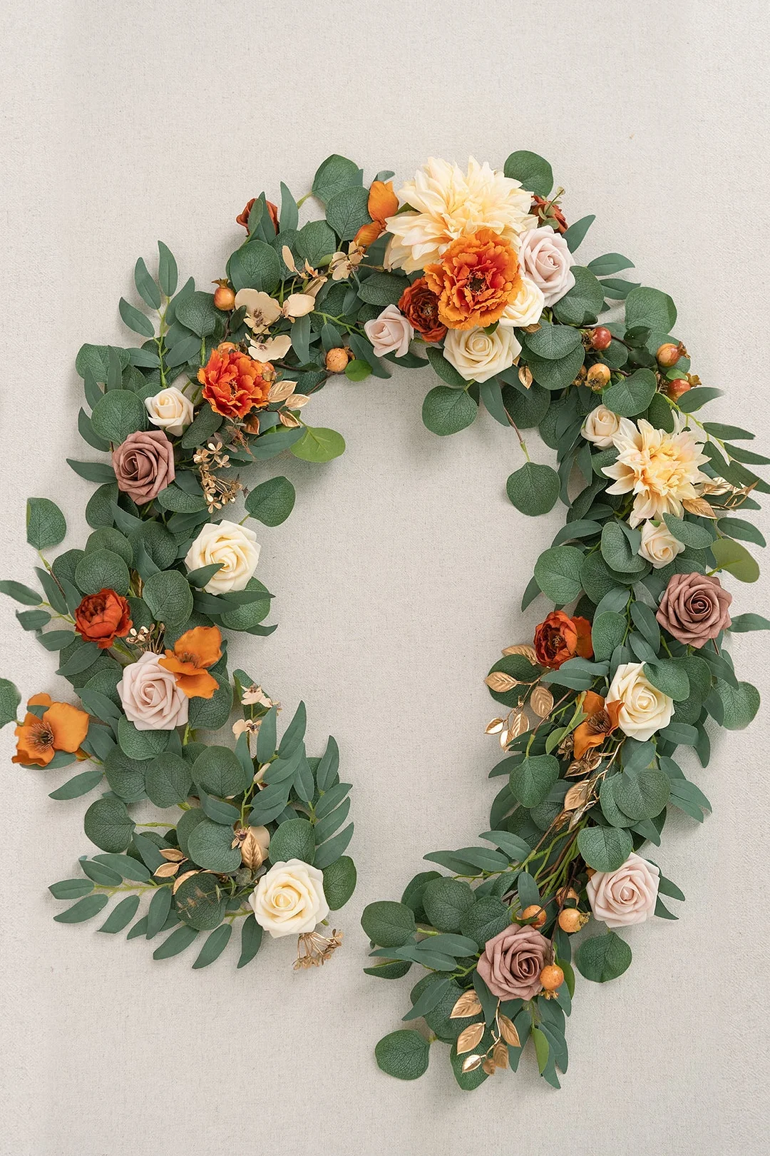 6ft Flower Garland in Sunset Terracotta