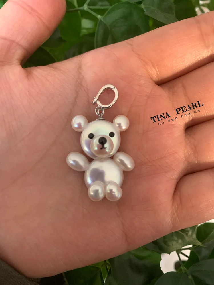 TINA Jewelry Creative Pearl Series Bear Pearl Pendant (accessory is S925 silver buckle)