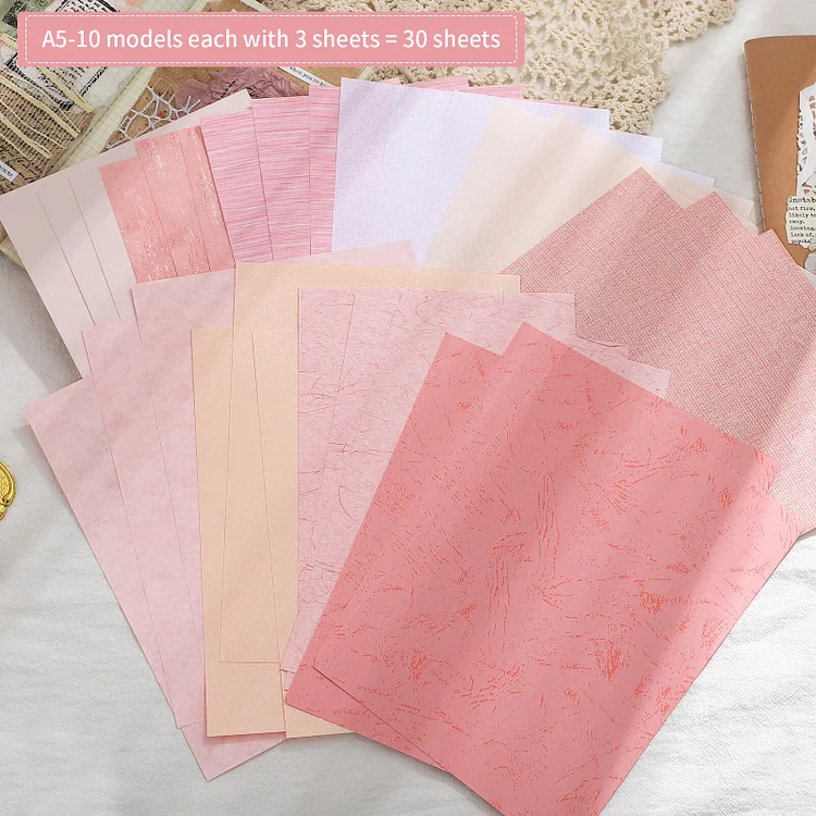 Journalsay 30 Sheets Simple Special Tone A5 Material Paper Memo Pad DIY Journal Scrapbooking Collage Notes Paper