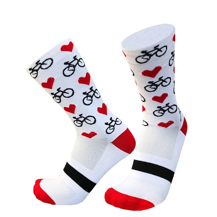 White Cycling Socks