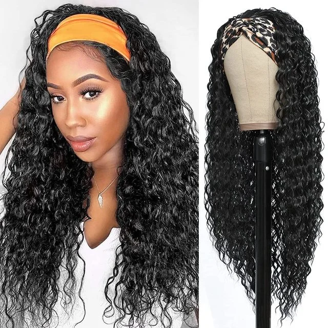 Jewtribute Hair®|Headband Wig Body Wave Natural Black Highlight 