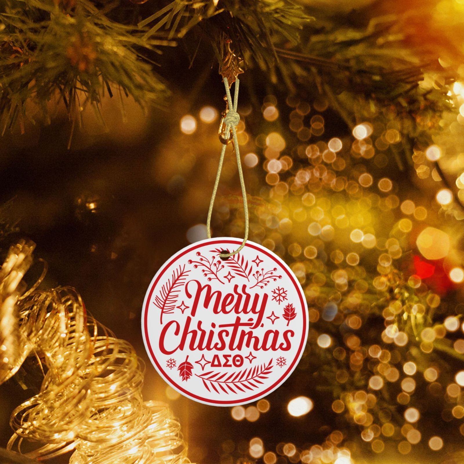 Christmas Circle Ceramic hanging