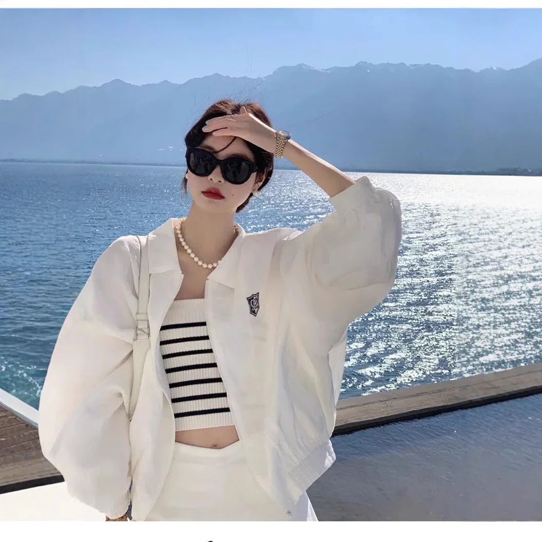 Uveng Uveng Straps With Breasts Outside The Back Wear Hottie Slings Design Feel Summer Striped Knitted Ice Silk Vest Woman