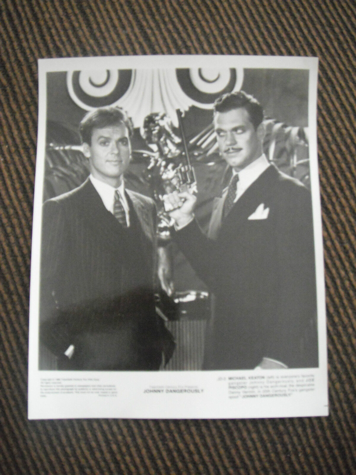 Johnny Dangerously Keaton Piscopo 1984 B&W 8x10 Promo Photo Poster painting Original Lobby