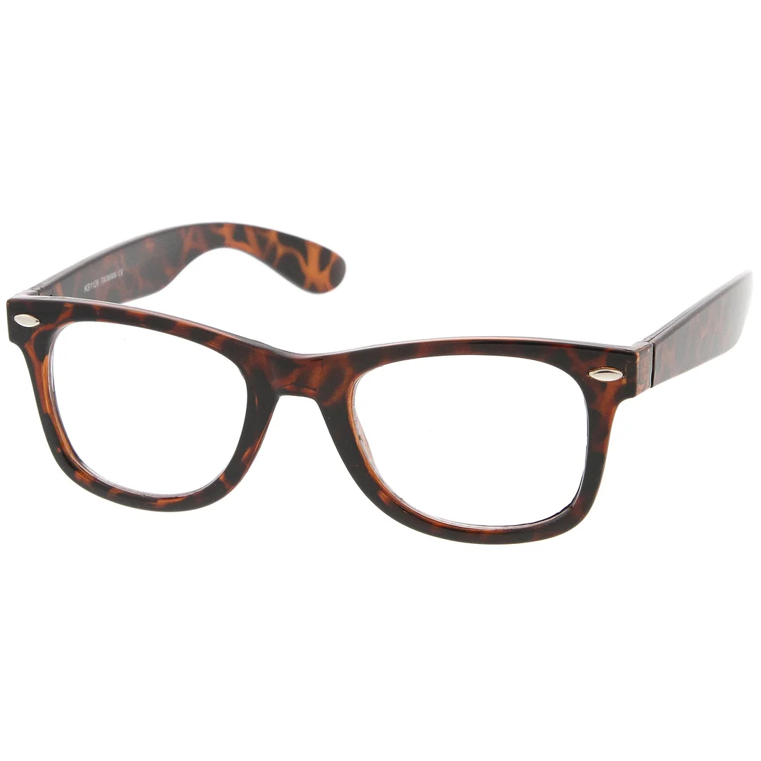 Classic Thick Square Clear Lens Horn Rimmed Eyeglasses 50mm