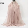 Pleated Linen Cotton Scarf Woolen Edge Women Hijab Shawl