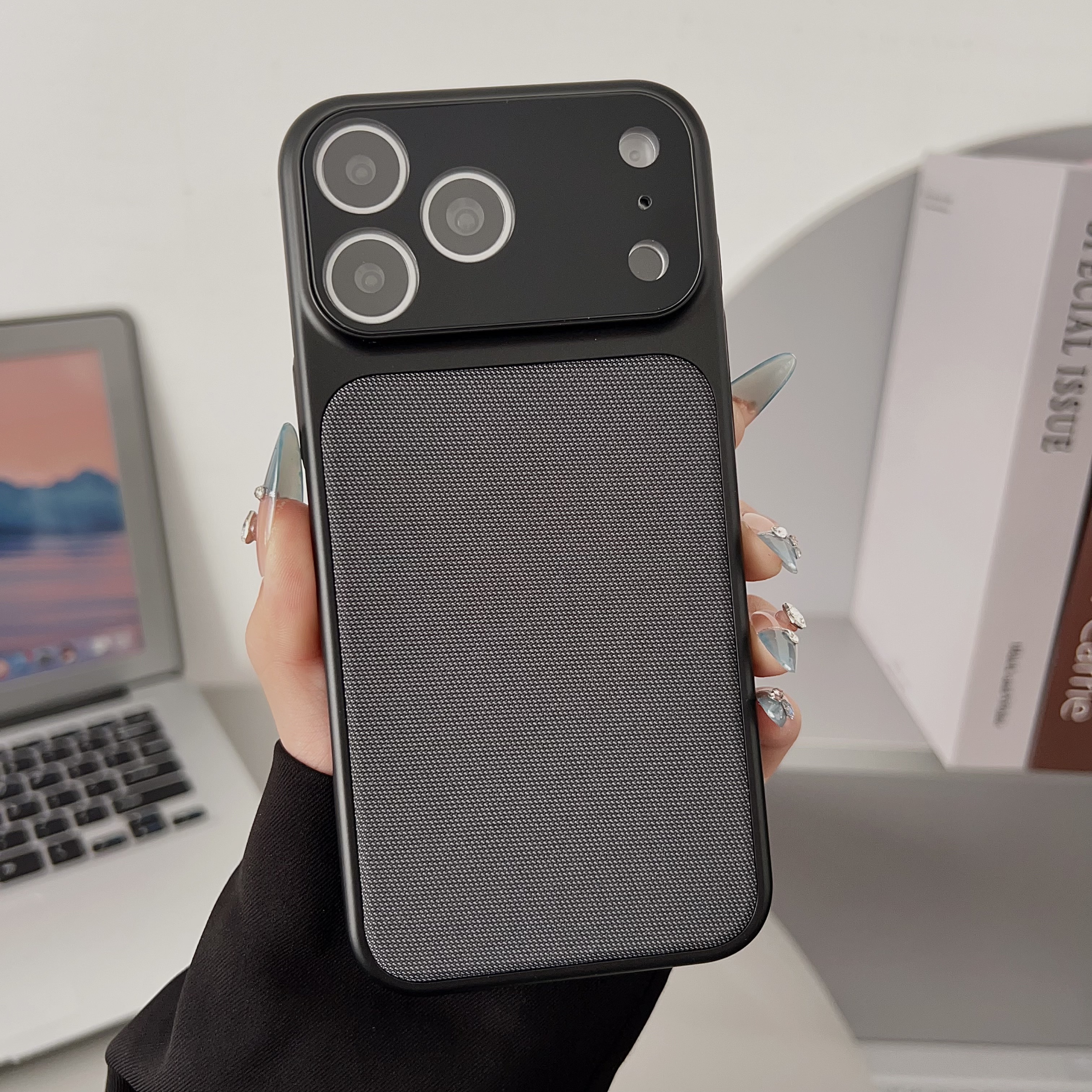 Aesthetic Woven Fabric & Metal MagSafe iPhone Case | Luxury Magnetic Official Style Cover for Your Daily OOTD