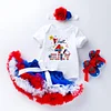 Baby Girls 4th of July independence Day Ruffle Mesh Tutu Set