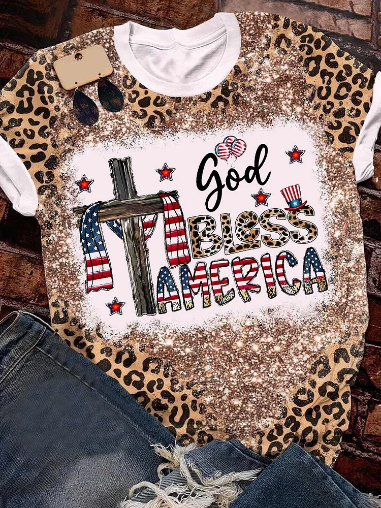 God Bless America Bleached Shirt