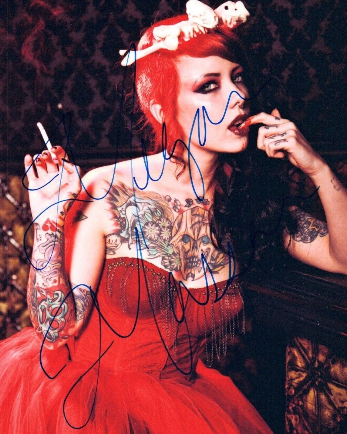 Megan Massacre Signed Autograph 8x10 Photo Poster painting Tattoo Artist NY INK Hot Sexy COA VD