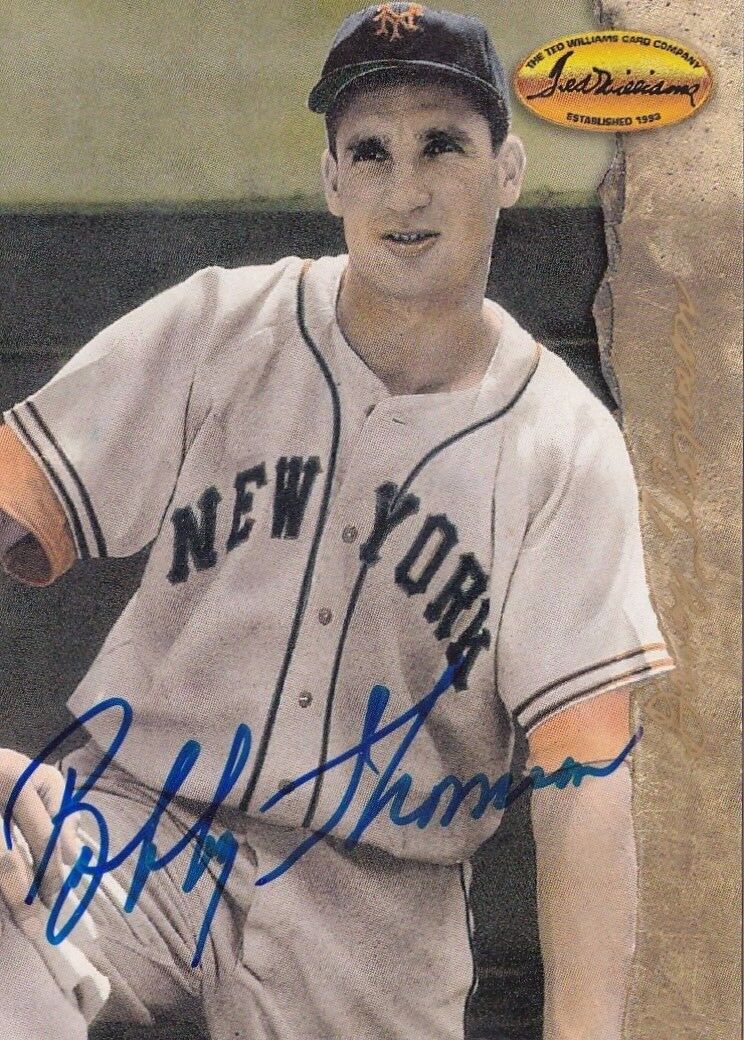 Bobby Thomson Ted Williams Card Co. New York Giants Autographed Card W/COA C