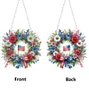 (US Only)Independence Day Wreath DIY Diamond Painting Art Pendant Kit for Art Crafts